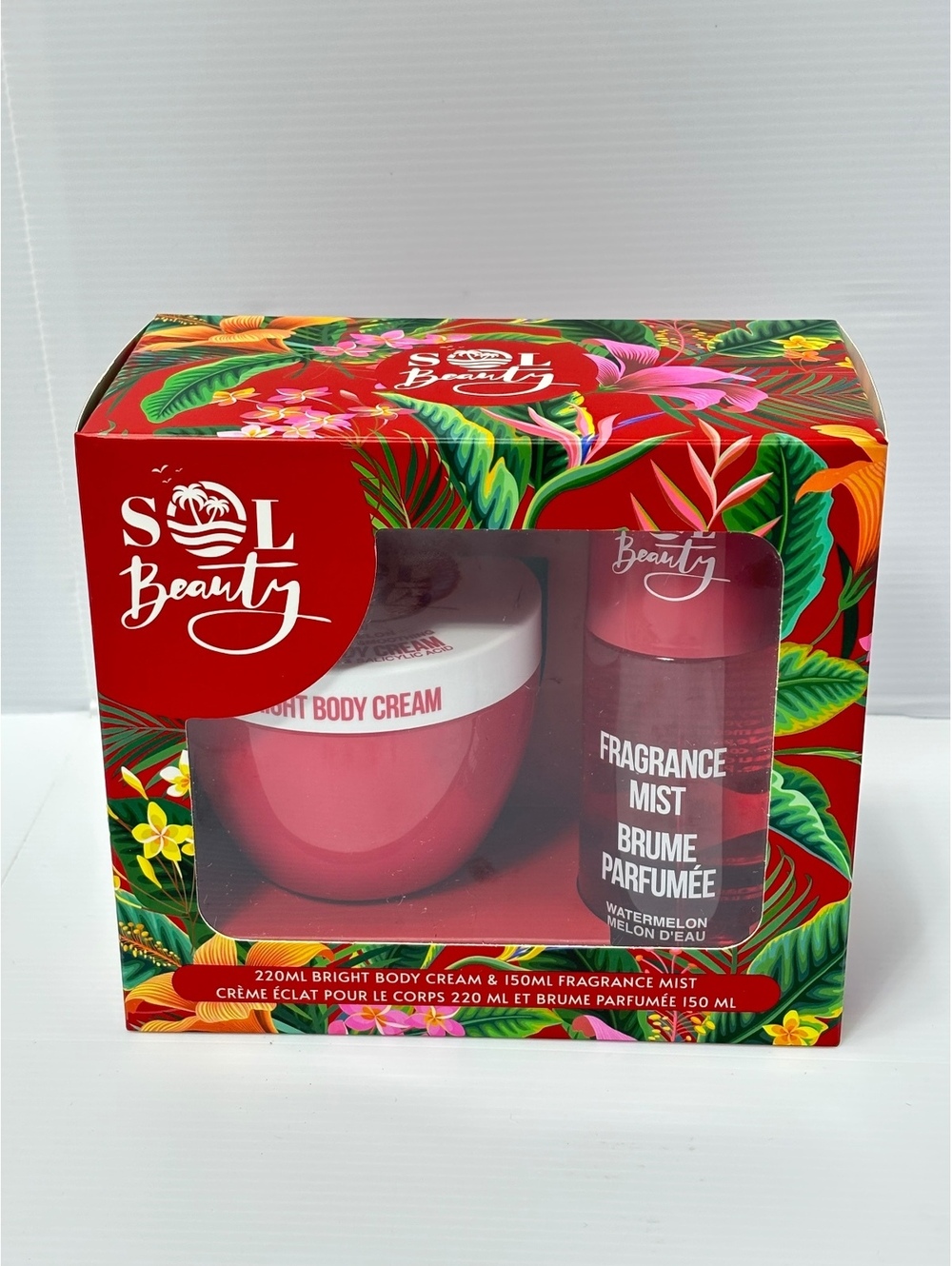 Sol Beauty Watermelon Fragrance Mist and Bright Body Cream Gift Set -220ml+150ml